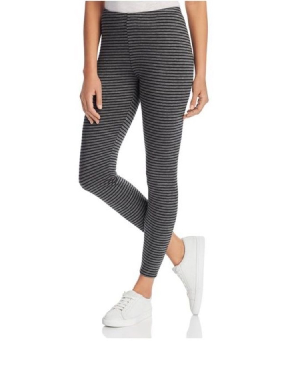 Eileen Fisher Striped Grey & Black Leggings, size XXS